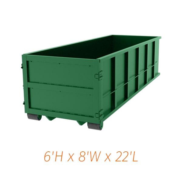 our thirty yard dumpsters can hold up to 4 tons of debris